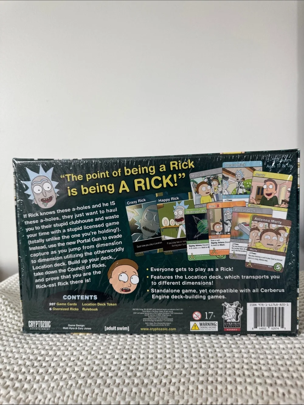 Rick and Morty Deck-Building Game Box - Blue, Green